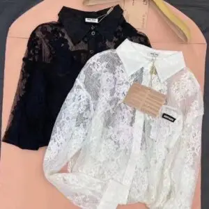 MIU MIU Super Model Elegant Lace Top